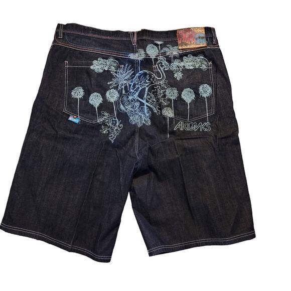 AKADEMIKS RN.0100964 Embroidered Colorful Jean Shorts Size 3XL NWOT